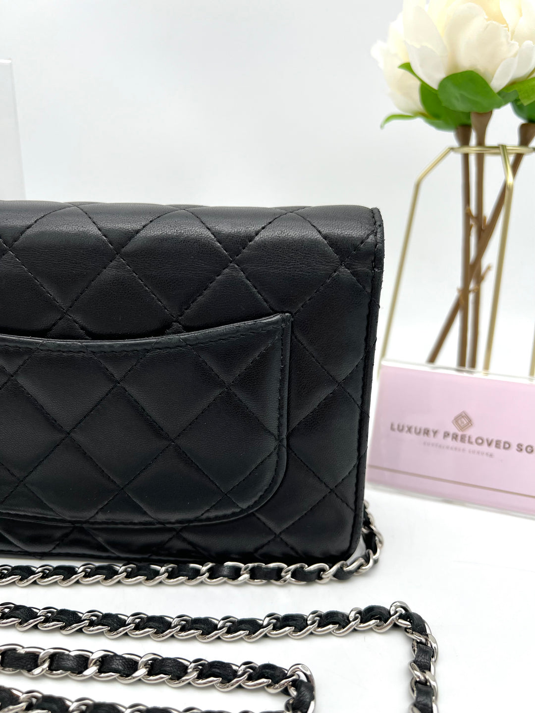 CHANEL LAMBSKIN WALLET ON CHAIN