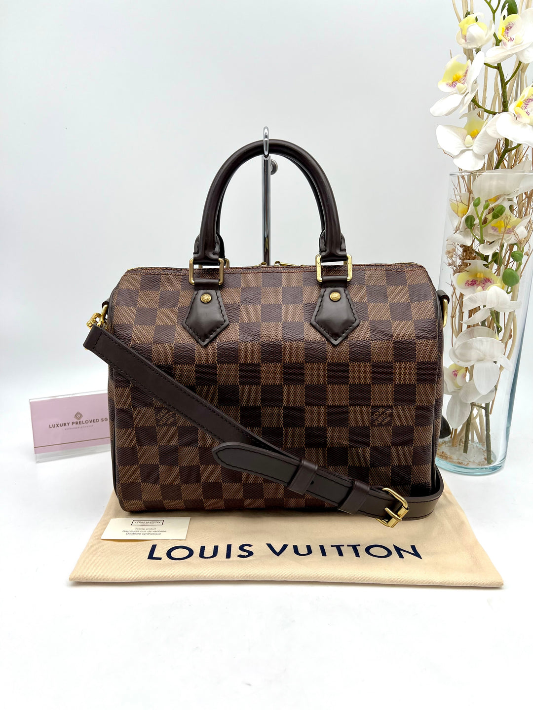 LOUIS VUITTON BANDOULIERE 25 DAMIER EBENE