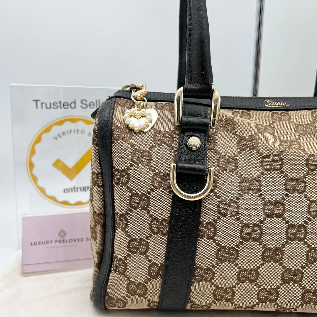 GUCCI BROWN GG CANVAS BOSTON