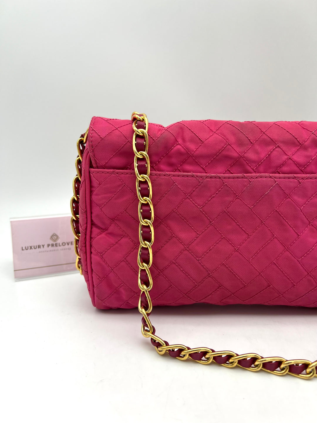 PRADA QUILTED NYLON CHAIN BAG