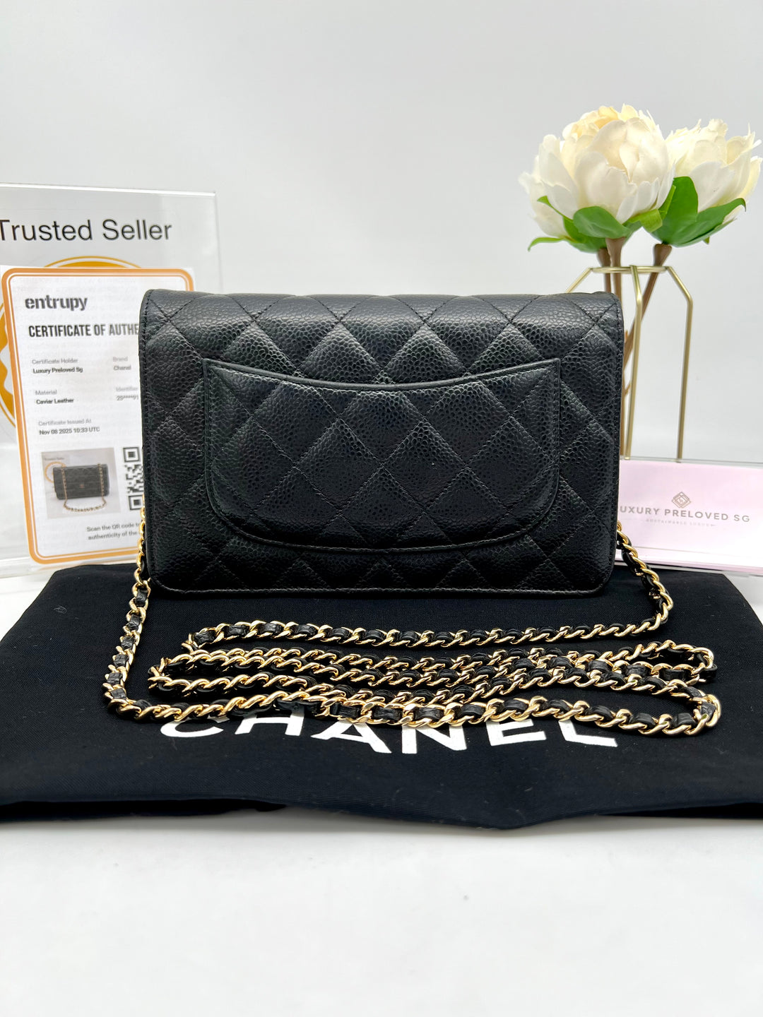 CHANEL CAVIAR WALLET ON CHAIN