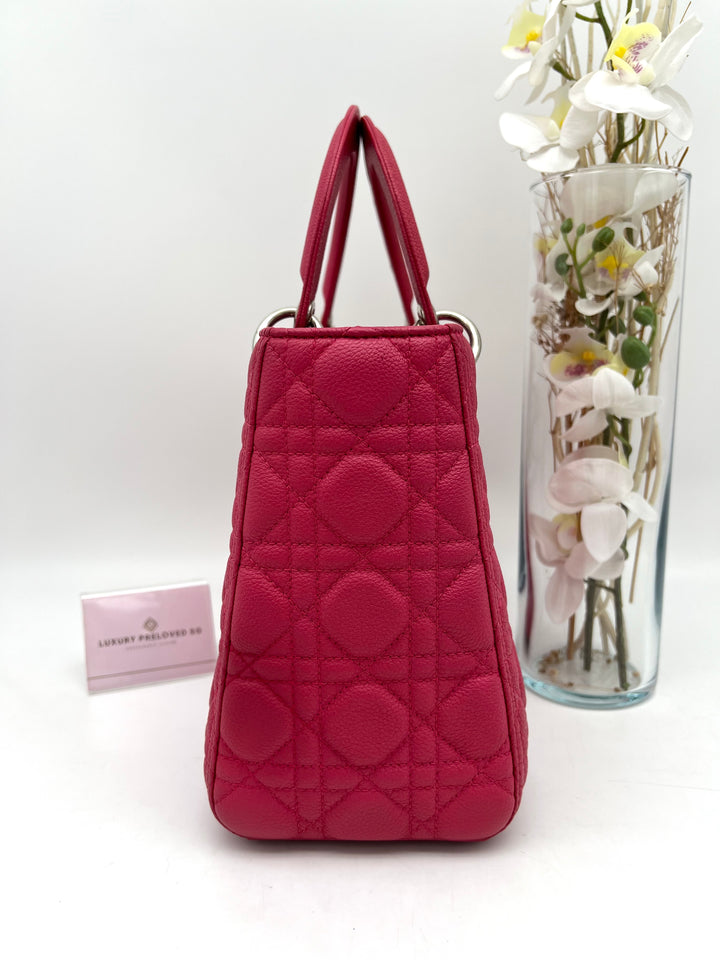 CHRISTIAN DIOR LADY DIOR MEDIUM GRAINED LEATHER