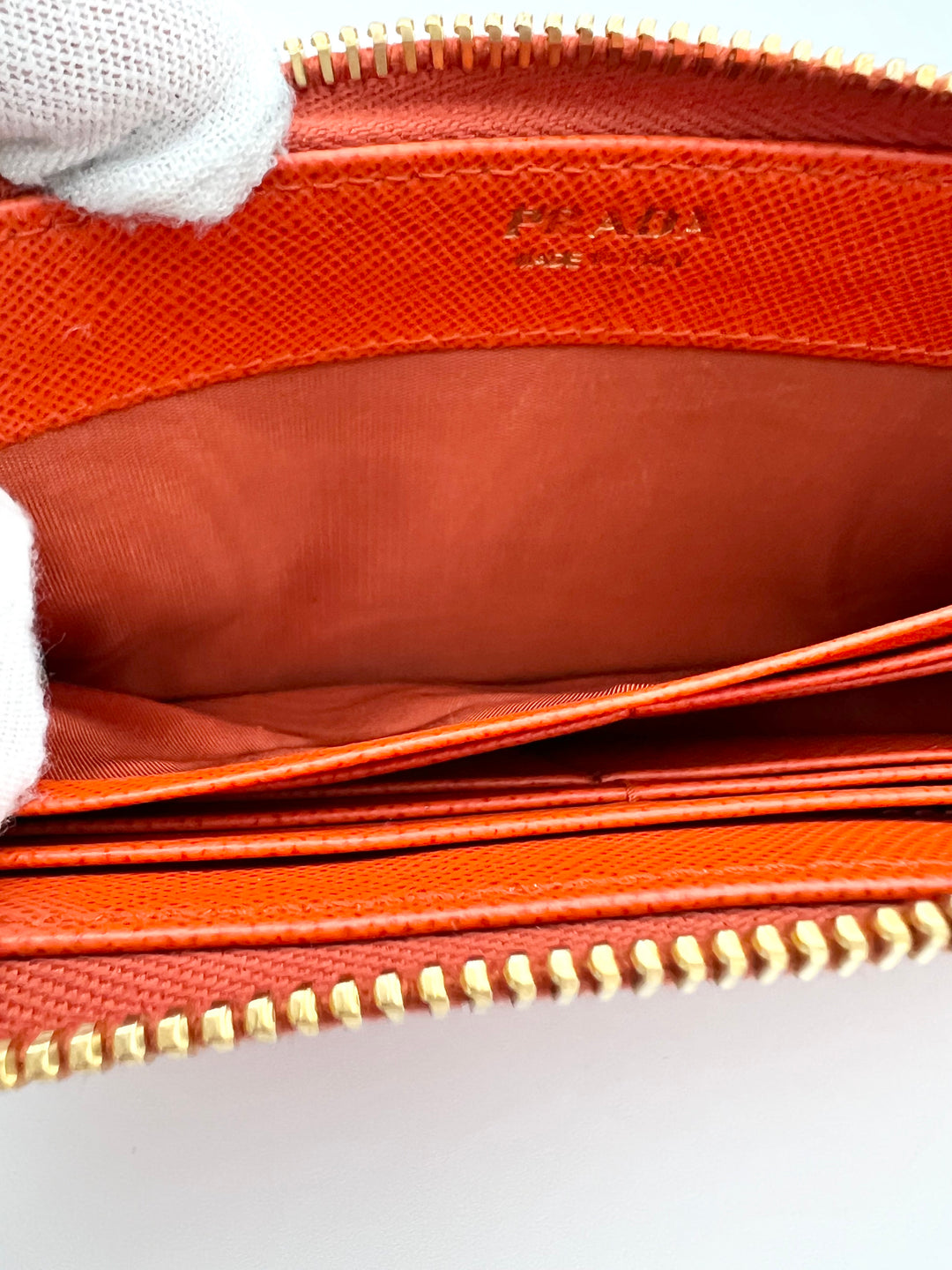 PRADA WALLET ZIP LONG SAFFIANO LEATHER