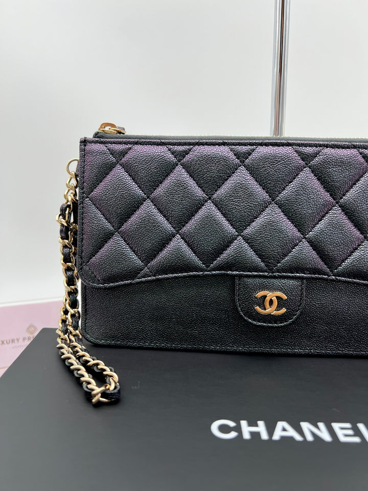CHANEL CAVIAR CHAIN WRISTLET GHW