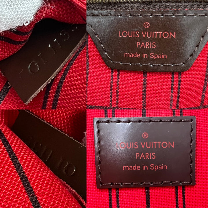 LOUIS VUITTON NEVERFULL MM DAMIER W/ POUCH