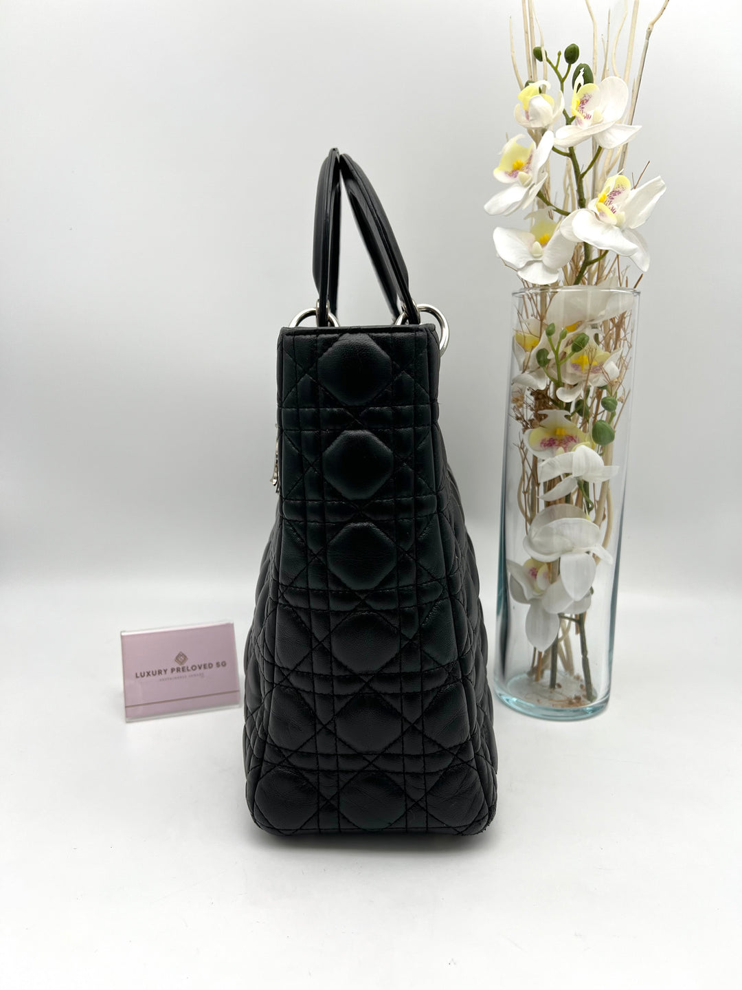 CHRISTIAN DIOR LADY DIOR LAMBSKIN LEATHER