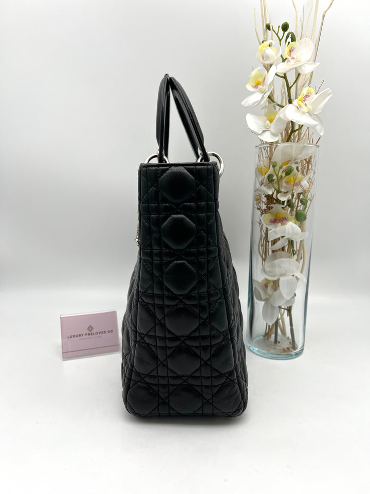 CHRISTIAN DIOR LADY DIOR LAMBSKIN LEATHER