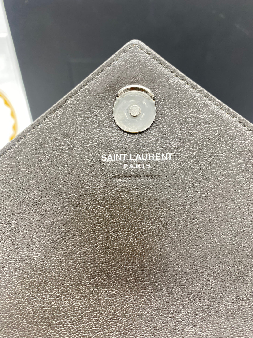 YVES SAINT LAURENT MINI COLLEGE CHEVRON QUILTED WOC BAG