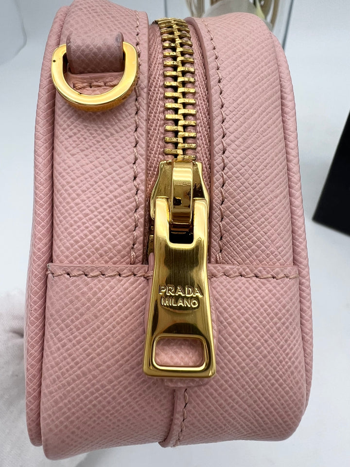 PRADA MINI RIBBON CAMERA BAG SAFFIANO PINK