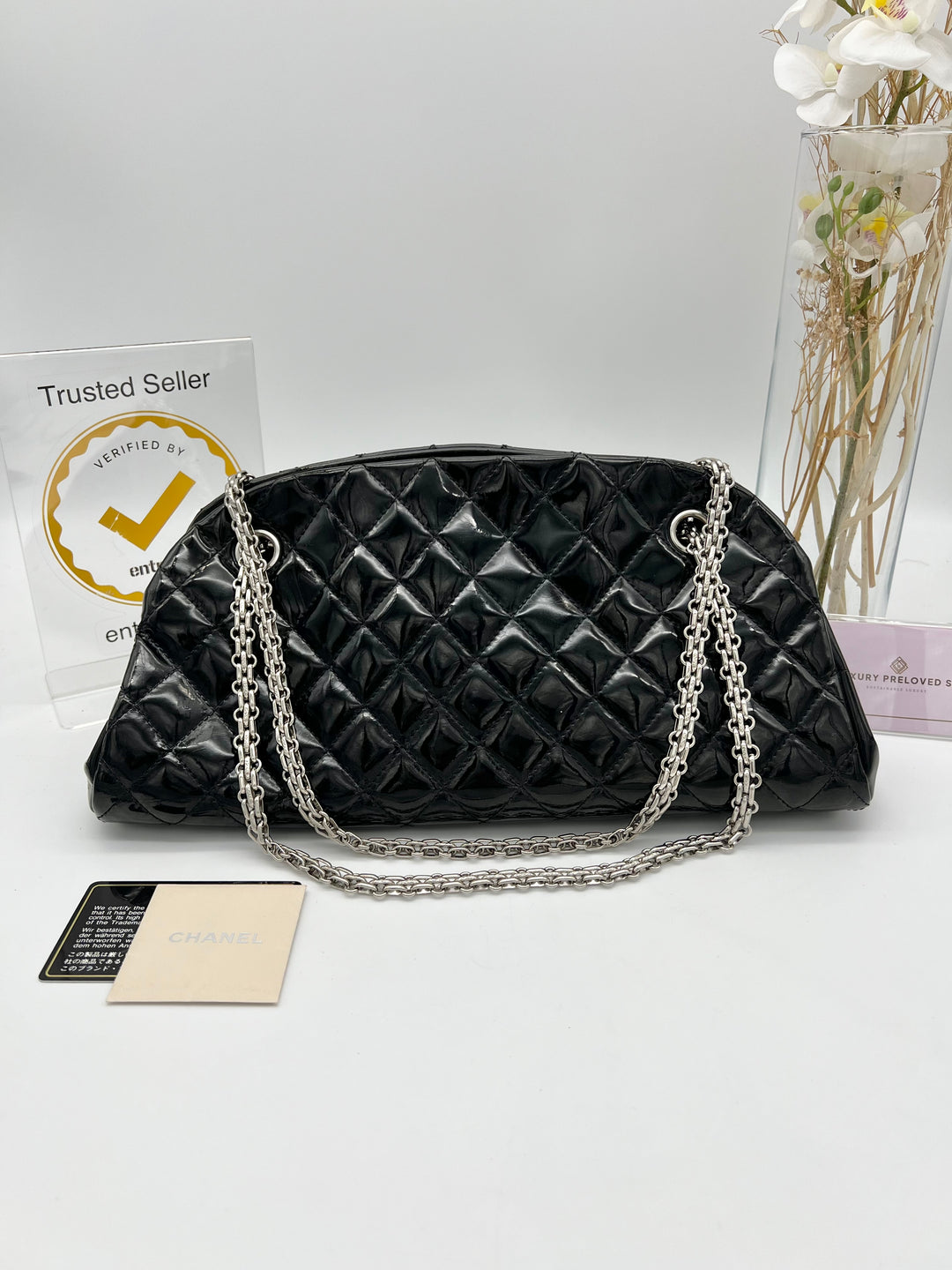 CHANEL QUILTED PATENT MADAMOISELLE