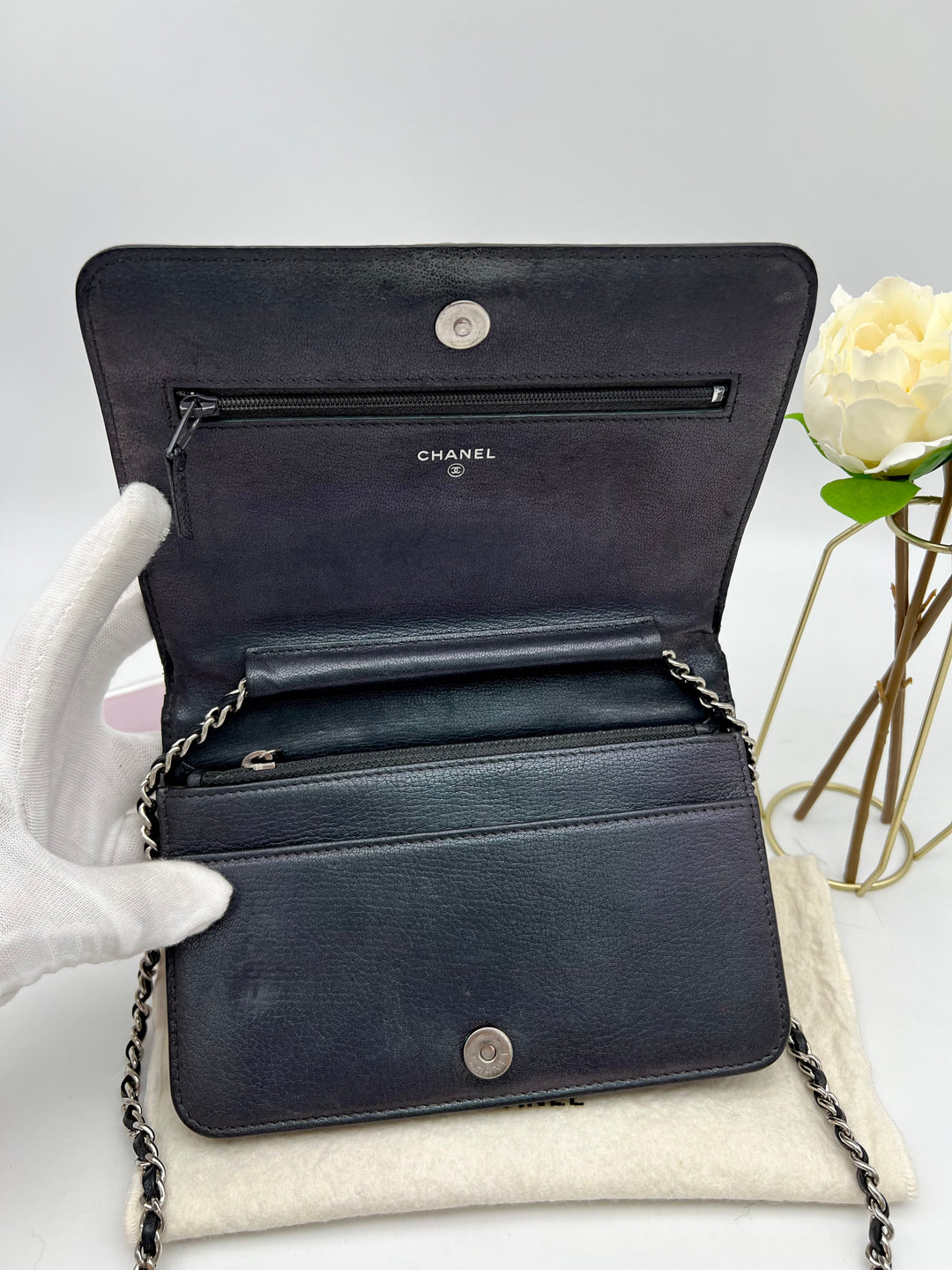 CHANEL BOY WALLET ON CHAIN