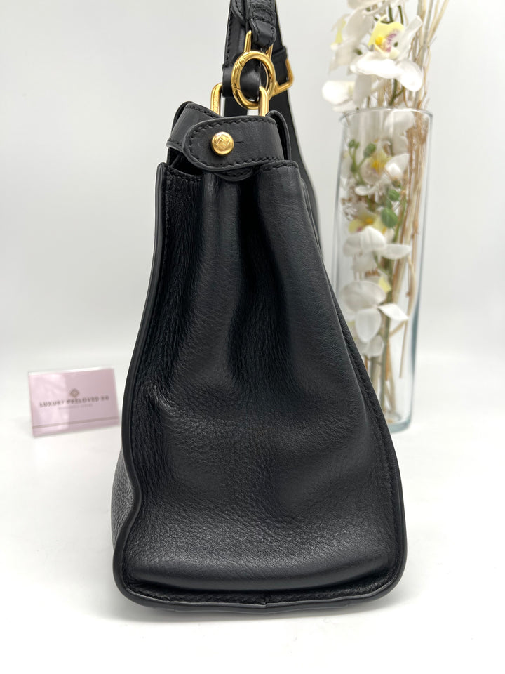 FENDI PEEKABOO SOFT LEATHER BLACK MEDIUM