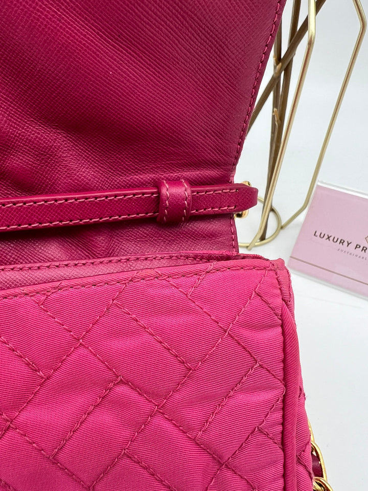 PRADA QUILTED NYLON CHAIN BAG