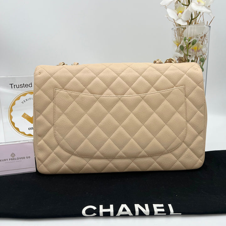 CHANEL CAVIAR SINGLE FLAP JUMBO