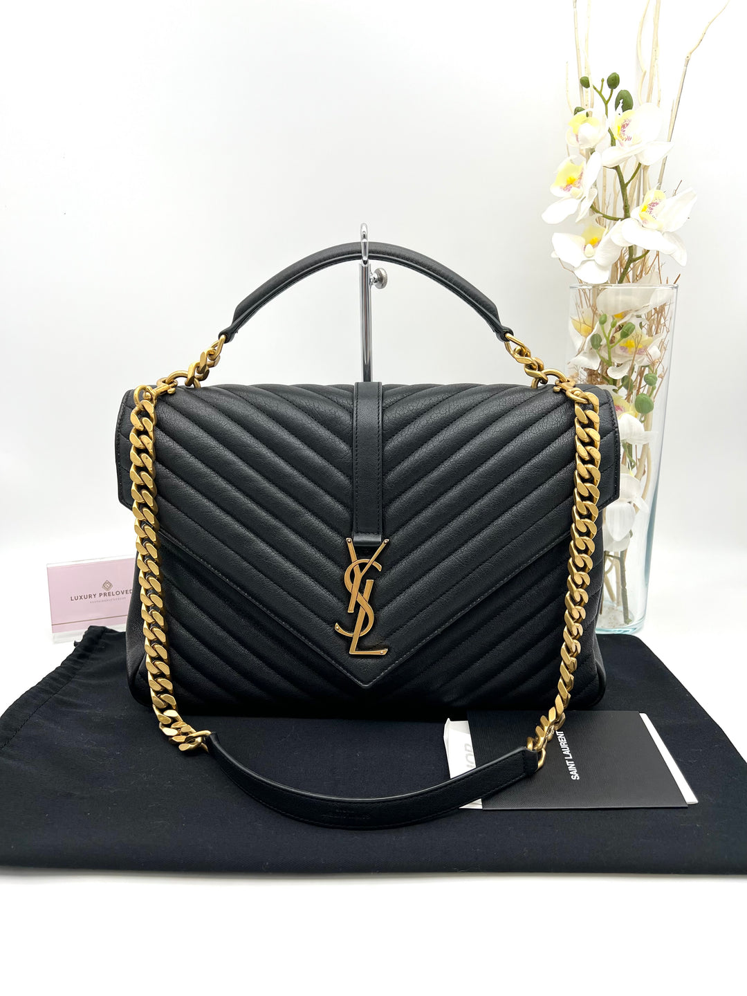YVES SAINT LAURENT MONOGRAM ENVELOPE GHW