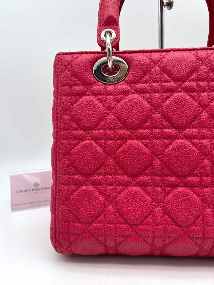 CHRISTIAN DIOR LADY DIOR MEDIUM GRAINED LEATHER