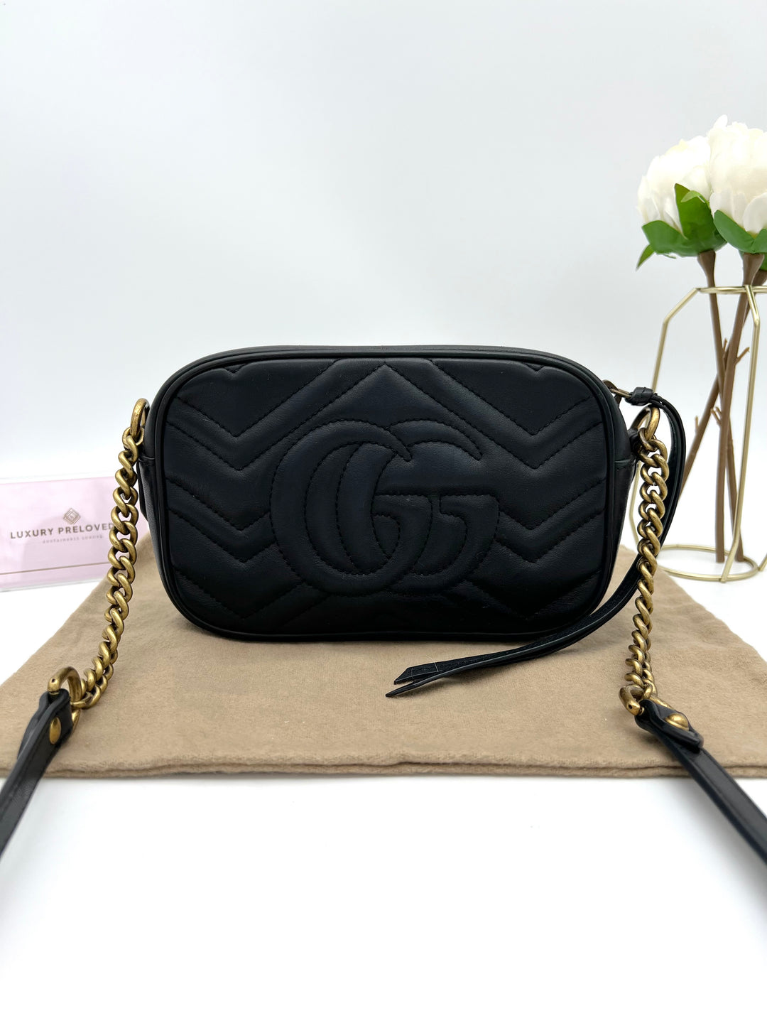 GUCCI GG MARMONT CAMERA CHAIN SHOULDER BAG