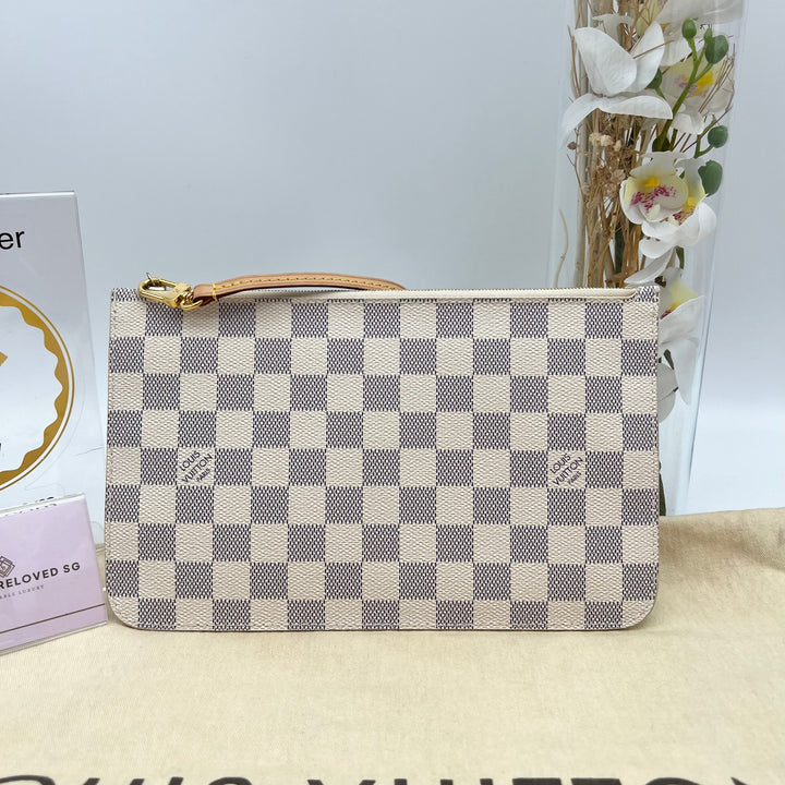 LOUIS VUITTON NEVERFULL MM AZUR W/ POUCH