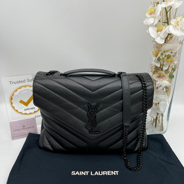 YVES SAINT LAURENT Y CALFSKIN QUILTED MONOGRAM