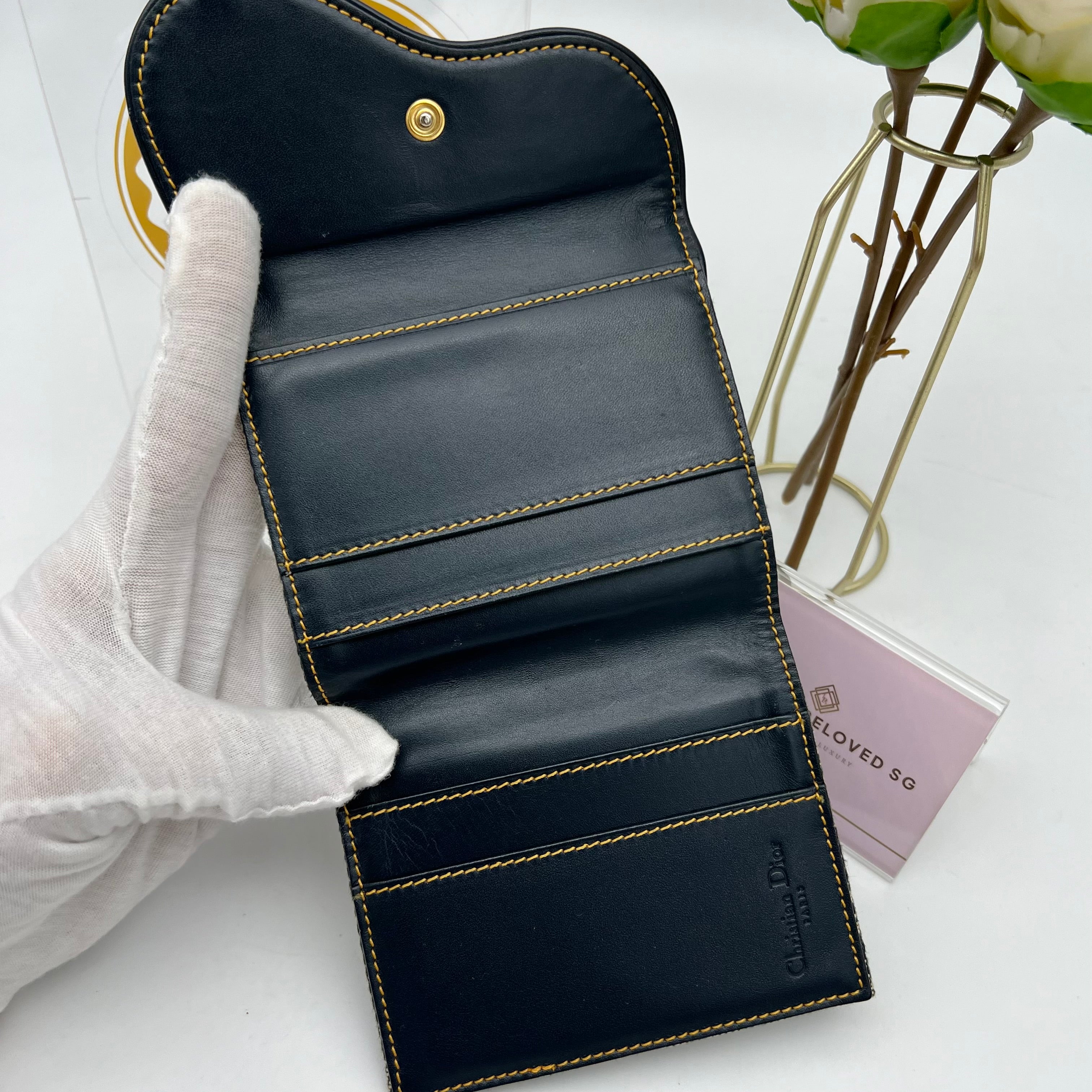CHRISTIAN DIOR SADDLE WALLET – Luxury Preloved SG