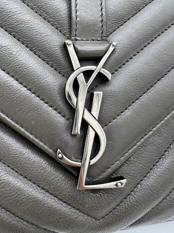 YVES SAINT LAURENT COLLEGE CHEVRON QUILTED BAG SHW MEDIUM