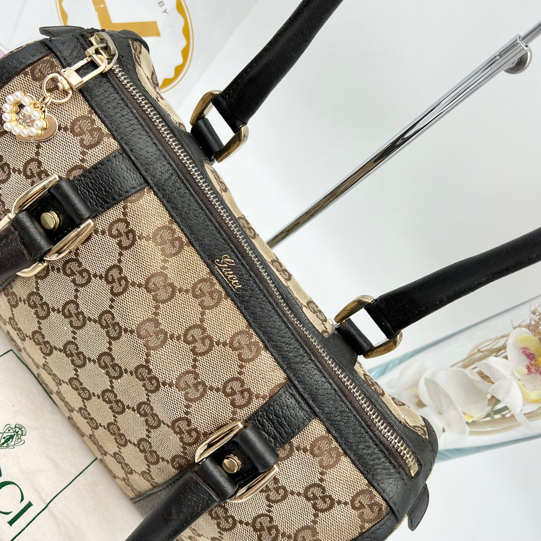 GUCCI BROWN GG CANVAS BOSTON