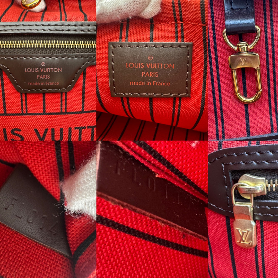 LOUIS VUITTON NEVERFULL MM DAMIER W/ POUCH