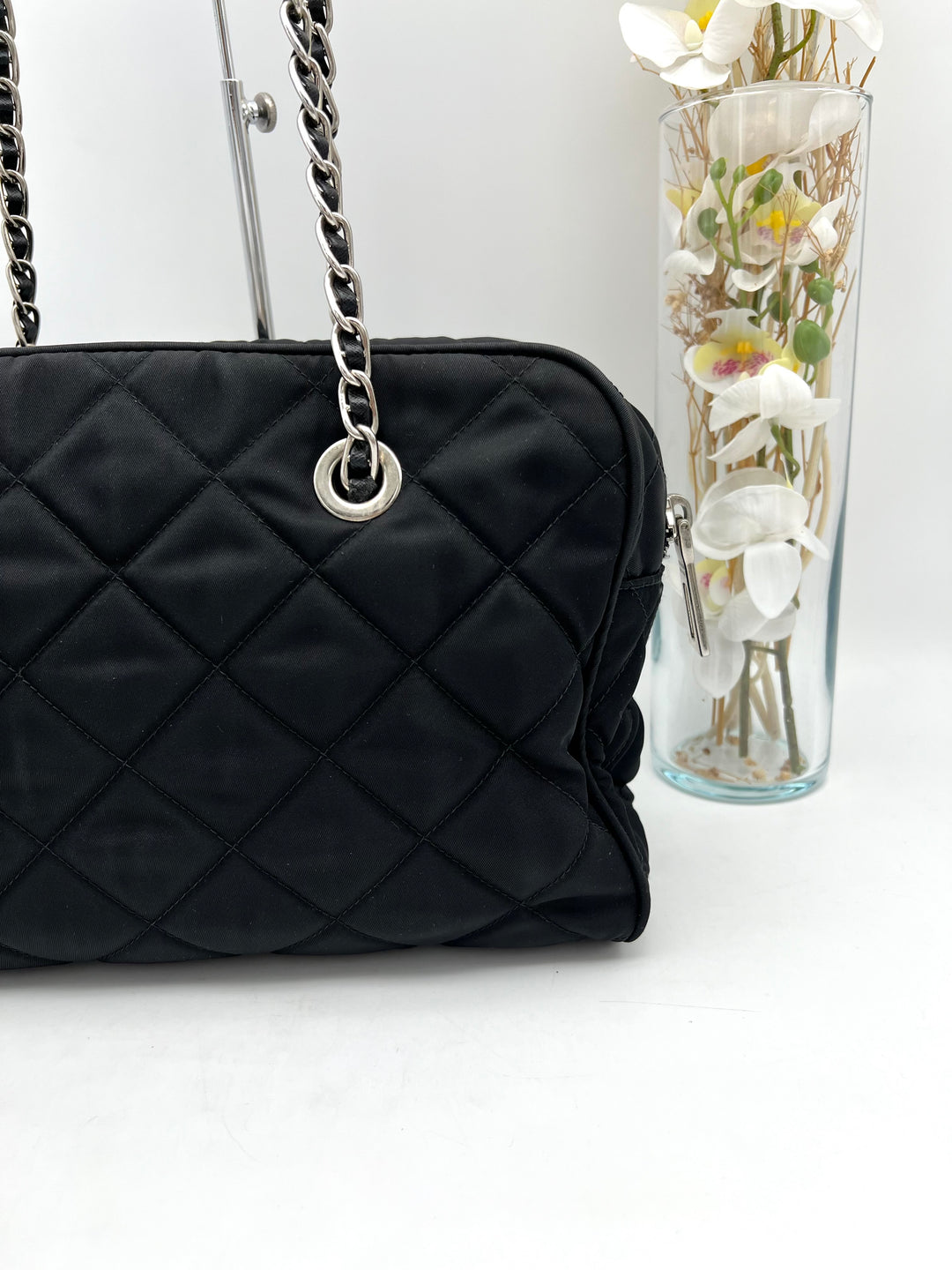 PRADA QUILTED TESSUTO CHAIN SHOULDER BAG