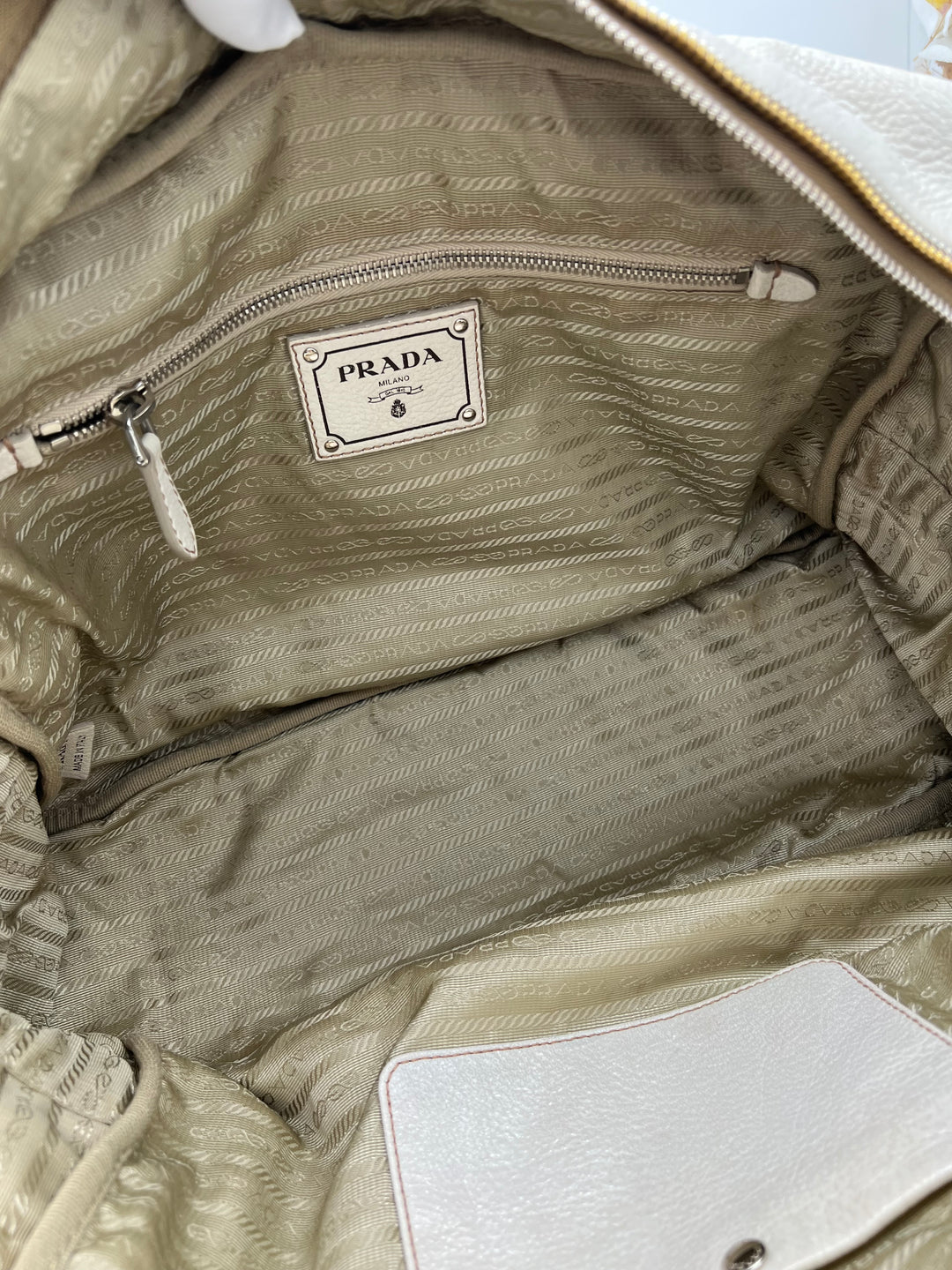 PRADA BEIGE VITELLO SHINE LEATHER