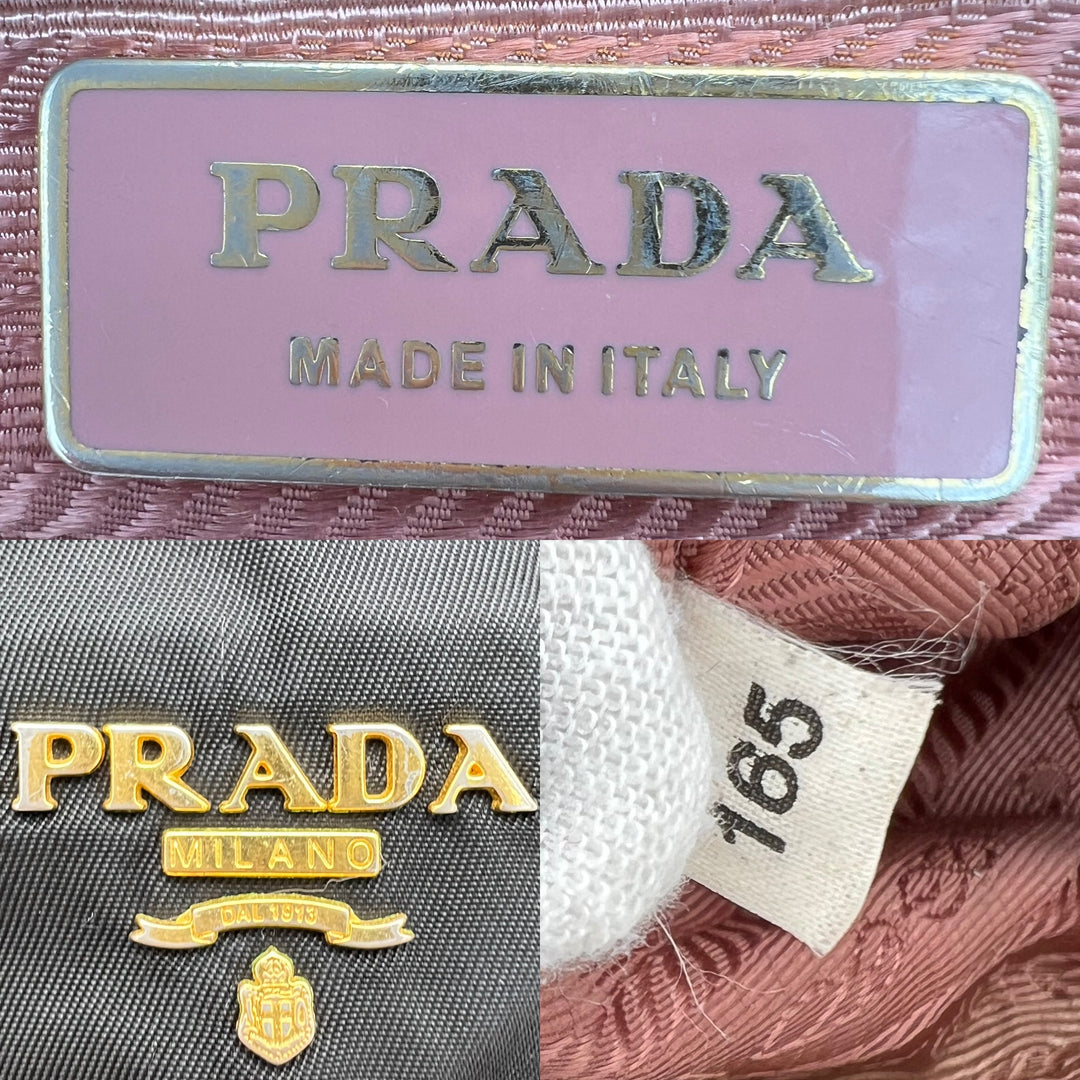 PRADA QUILTED BOW TOP HANDLE NYLON BAG