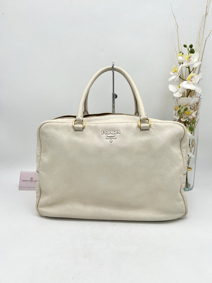 PRADA BEIGE VITELLO SHINE LEATHER