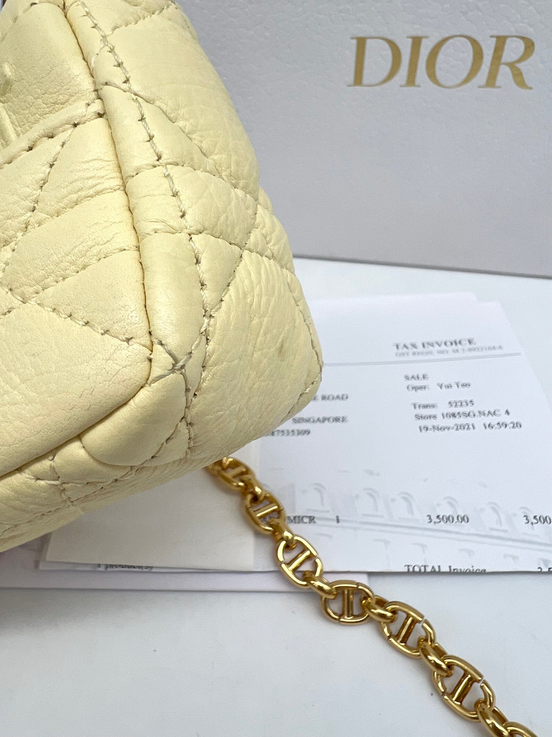 CHRISTIAN DIOR QUILTED CARO MICRO CANNAGE CALFSKIN