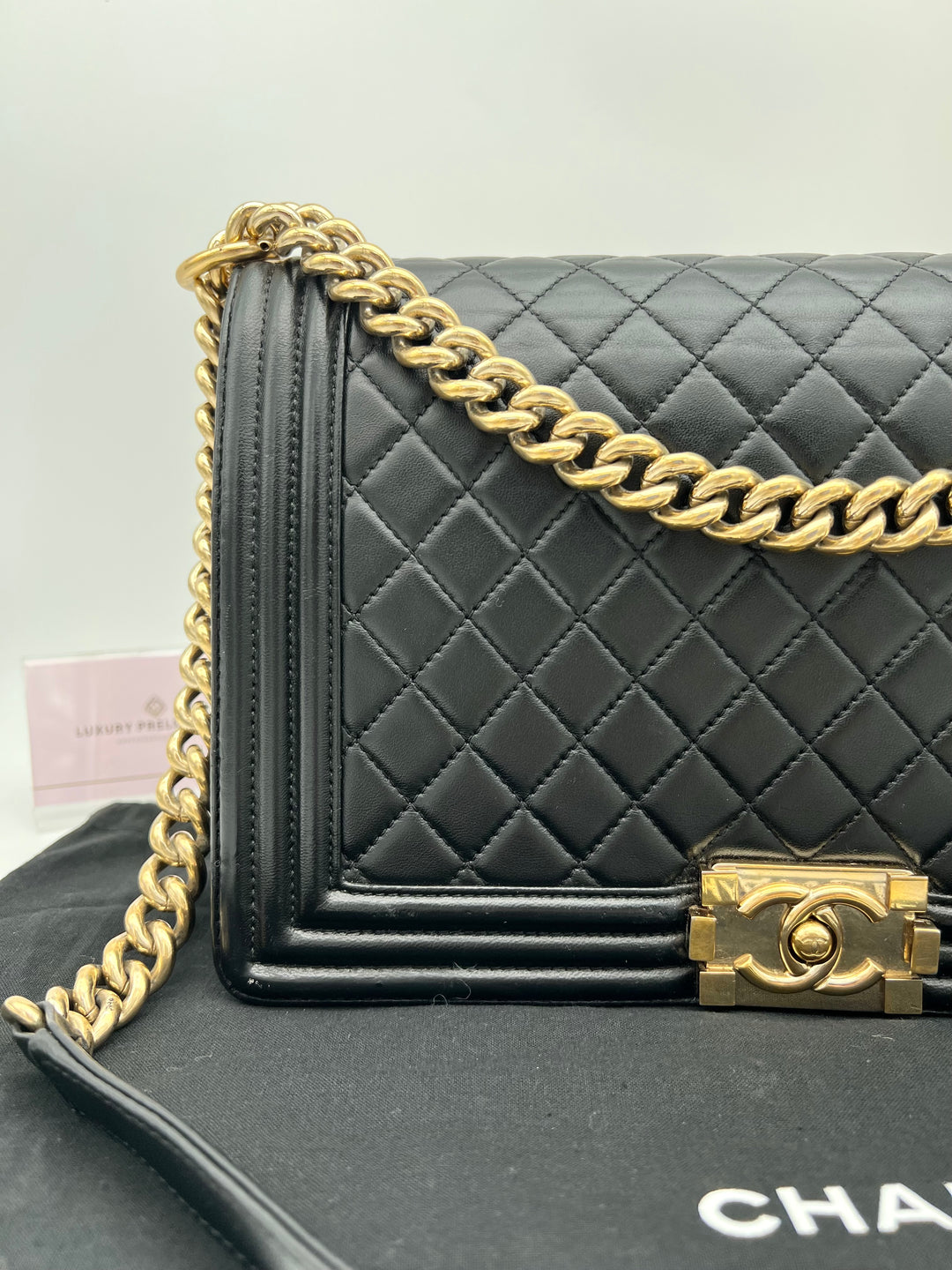 CHANEL LAMBSKIN NEW MEDIUM BOY GHW