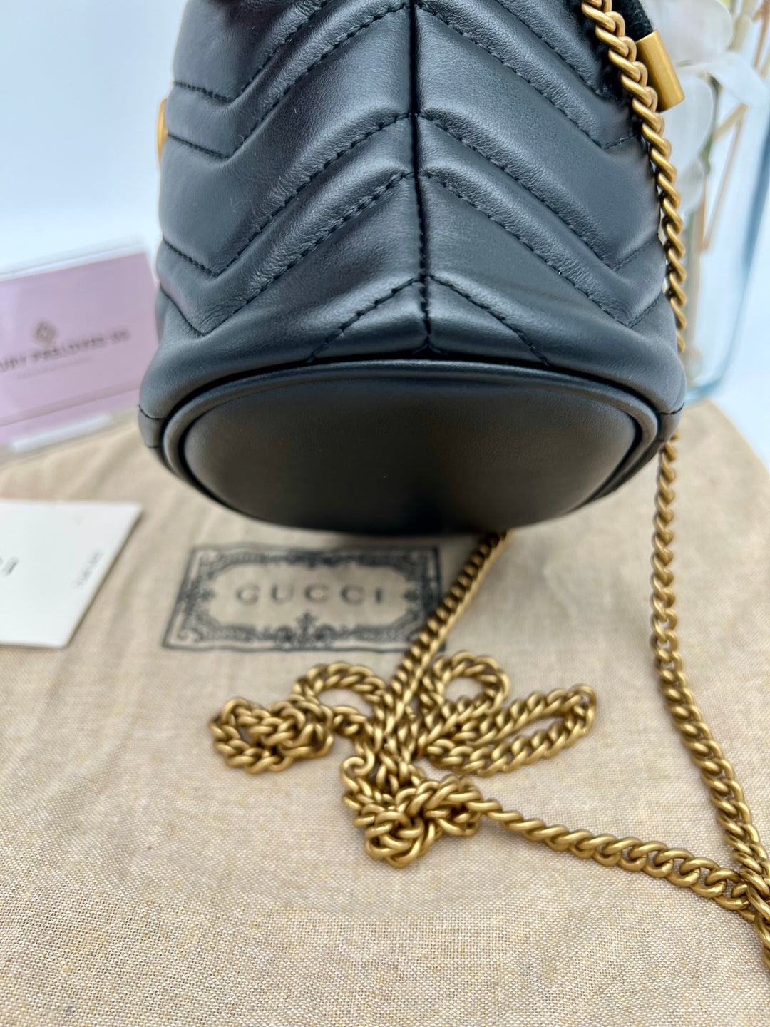 GUCCI MARMONT QUILTED GHW BUCKET BAG