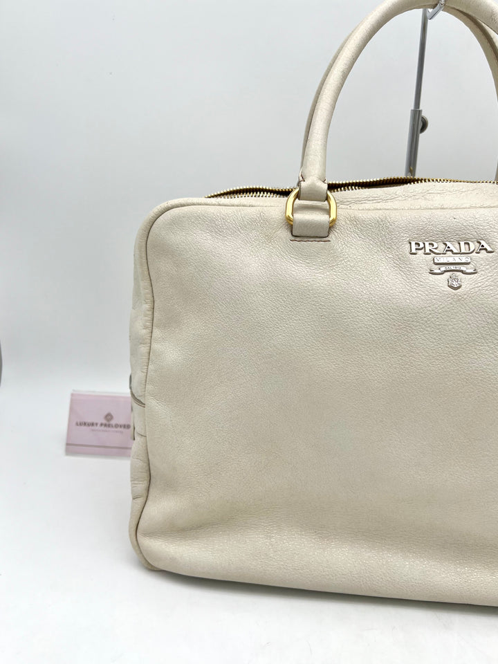 PRADA BEIGE VITELLO SHINE LEATHER