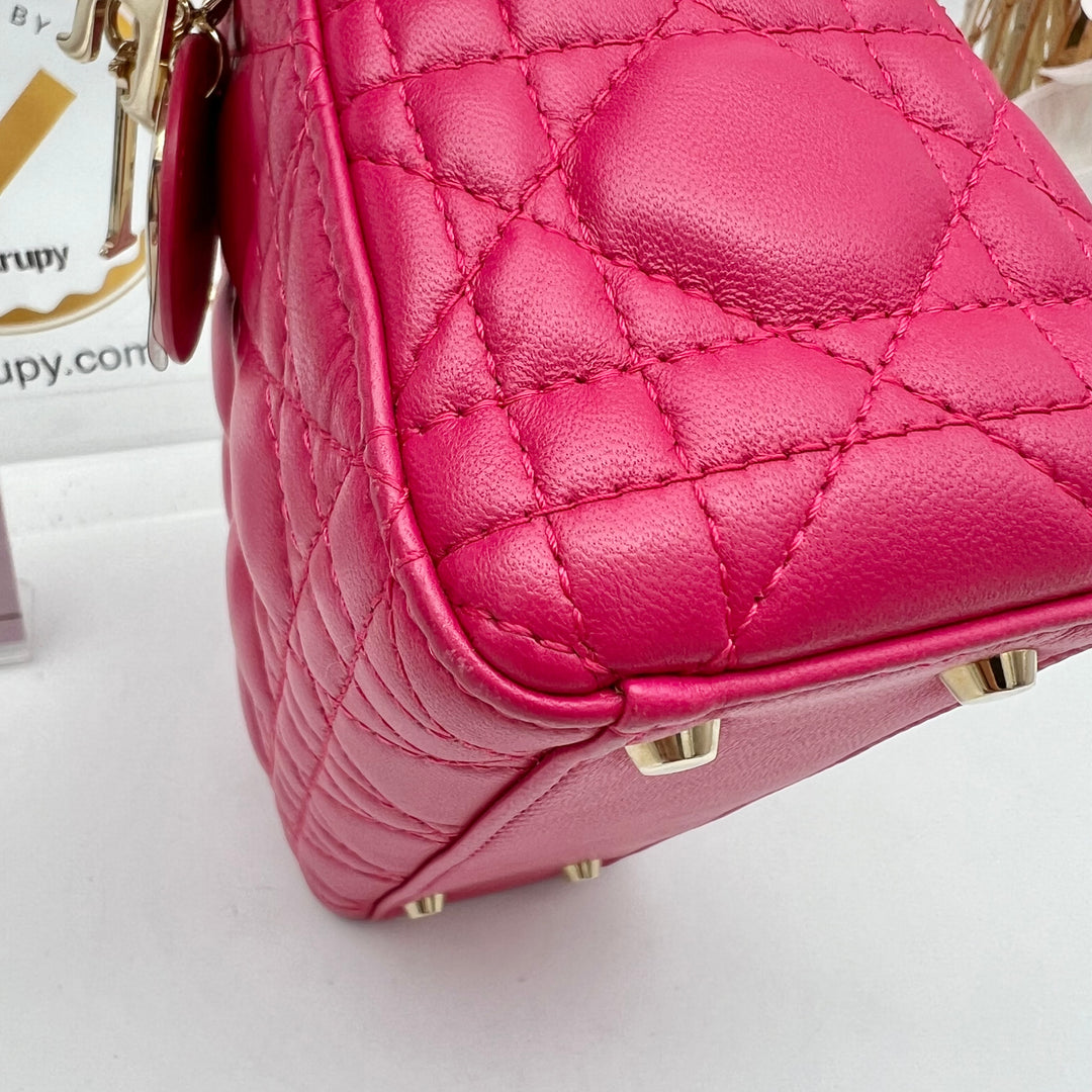 CHRISTIAN DIOR LADY DIOR MINI LAMBSKIN