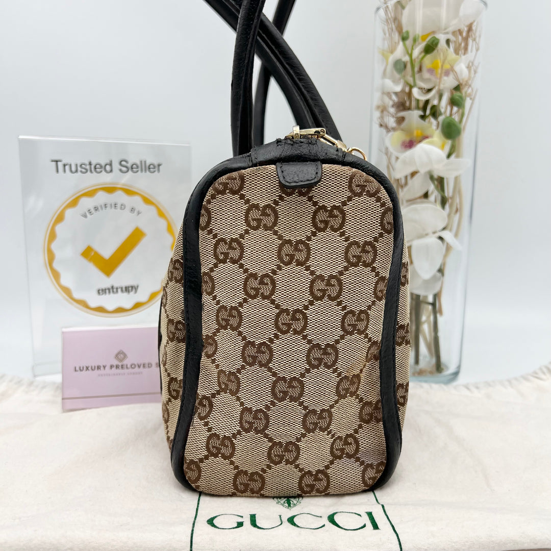 GUCCI BROWN GG CANVAS BOSTON