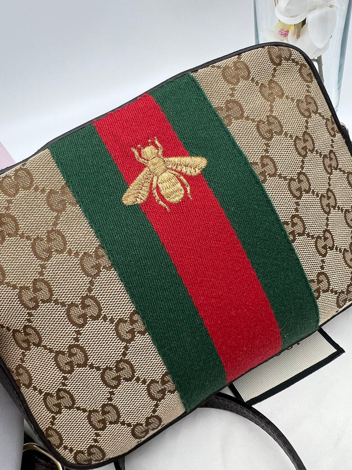 GUCCI OPHIDIA SUPREME CANVAS CAMERA BAG