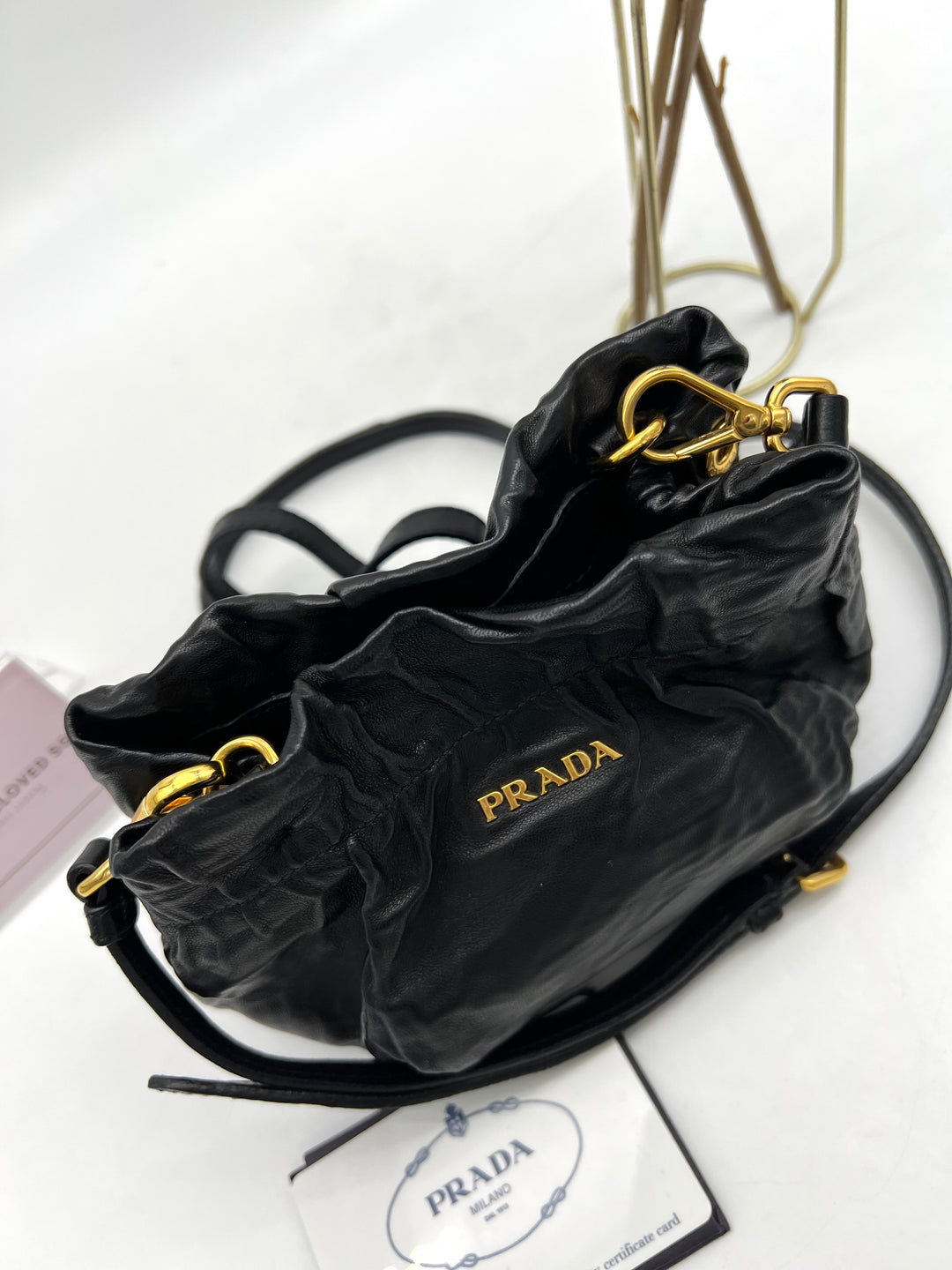 PRADA ANTIQUE NAPPA BANDOLIERS SLING BAG
