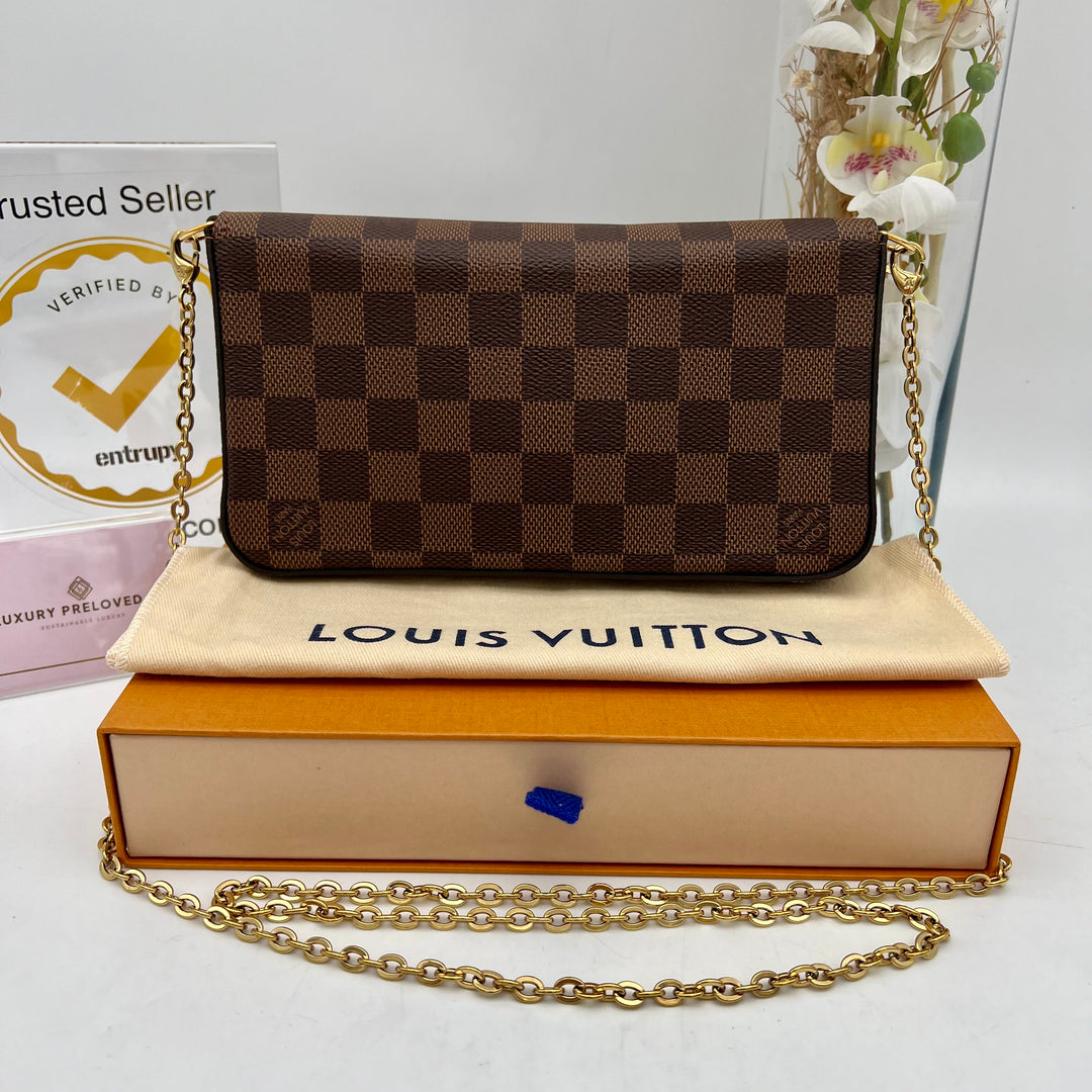 LOUIS VUITTON FELICIE DAMIER EBENE ( RFID )