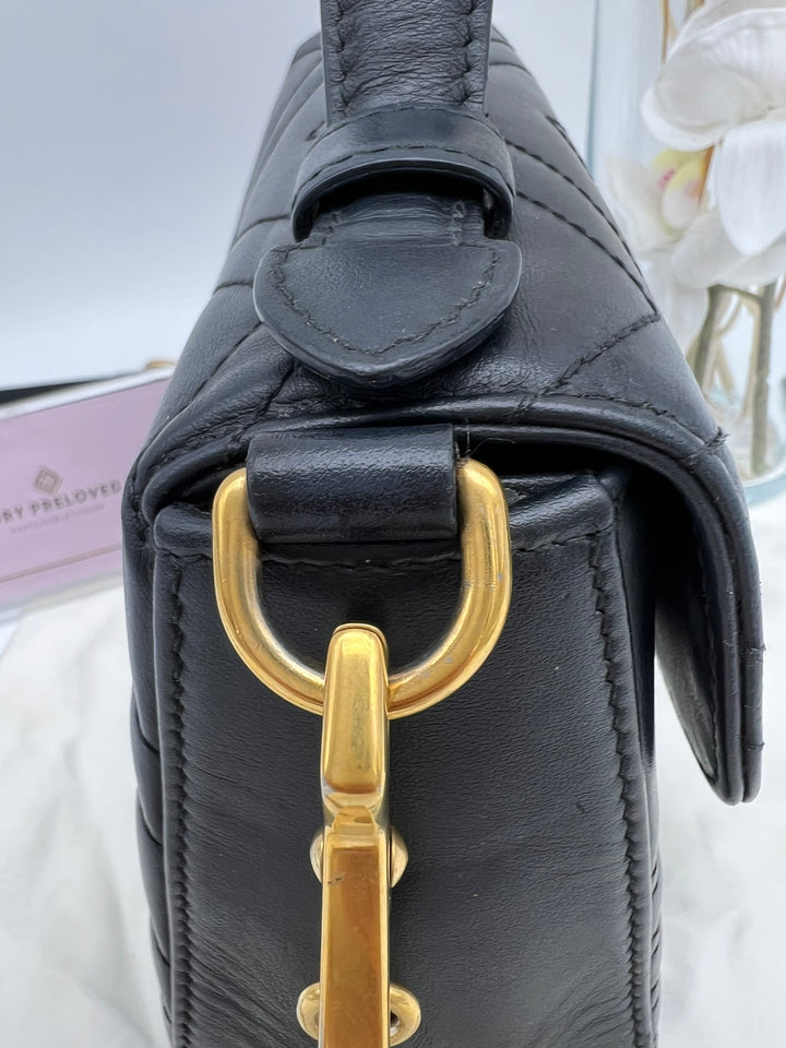 GUCCI GG MARMONT TOP HANDLE MINI CHAIN SHOULDER BAG