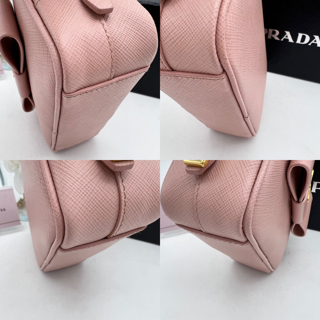 PRADA MINI RIBBON CAMERA BAG SAFFIANO PINK