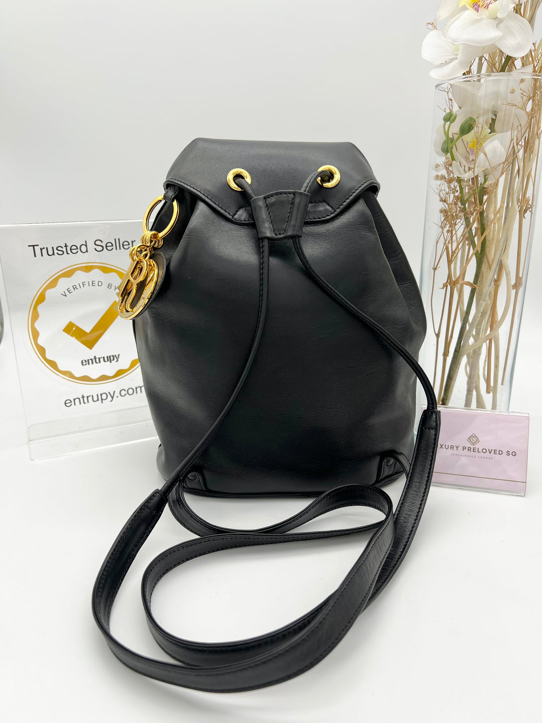 CHRISTIAN DIOR VINTAGE  CALF LEATHER GHW BACKPACK