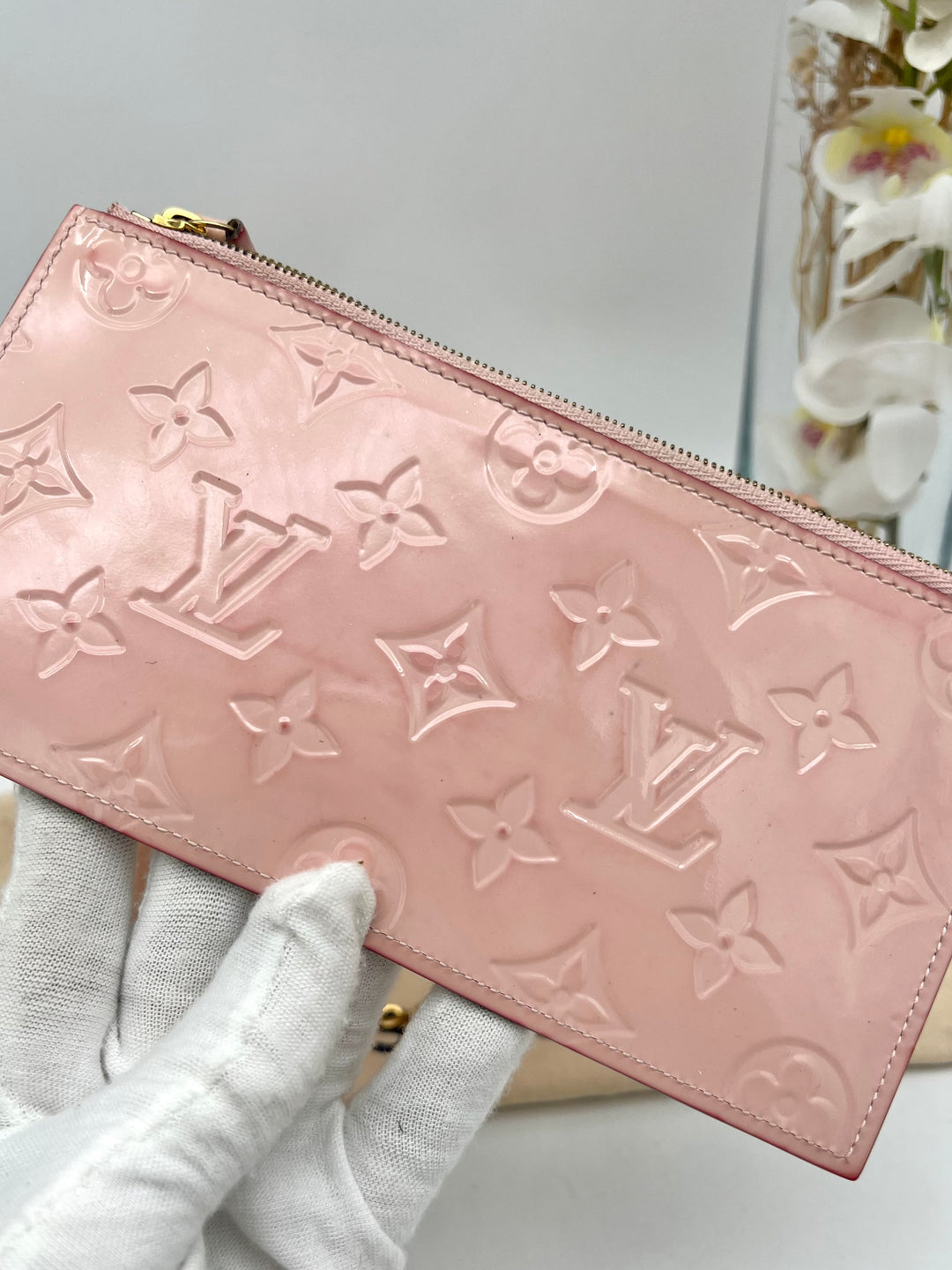 LOUIS VUITTON FELICIE IN PINK PATENT LEATHER