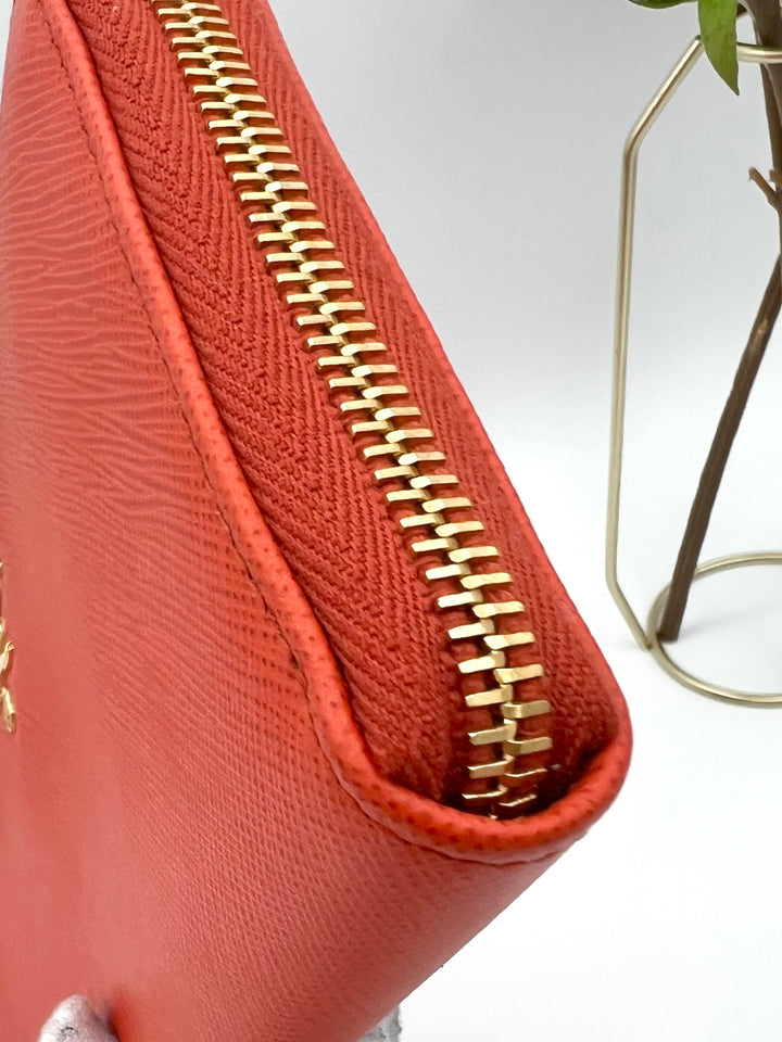 PRADA WALLET ZIP LONG SAFFIANO LEATHER