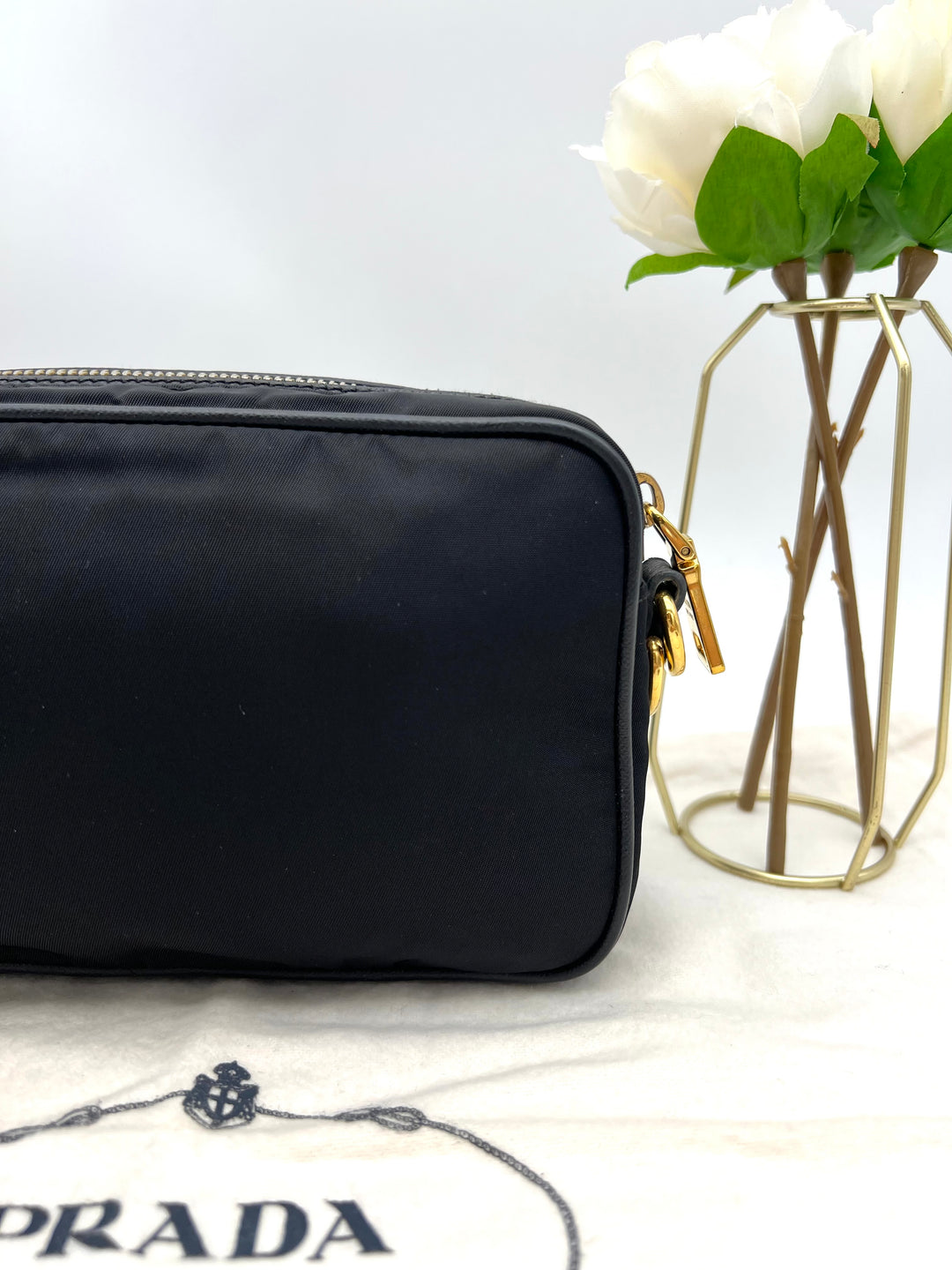 PRADA NYLON AND SAFFIANO CAMERA BAG