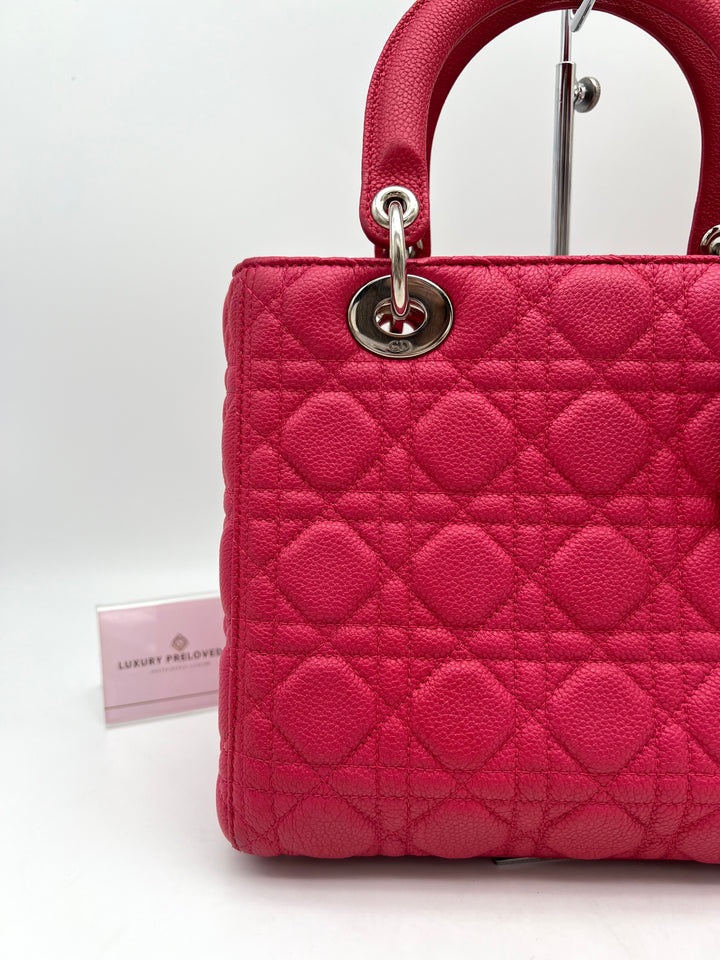 CHRISTIAN DIOR LADY DIOR MEDIUM GRAINED LEATHER
