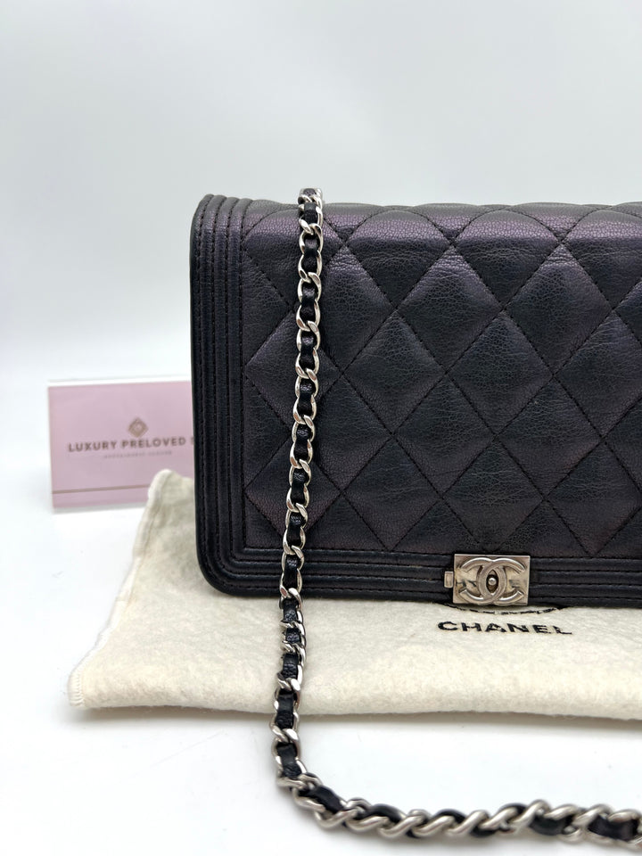 CHANEL BOY WALLET ON CHAIN