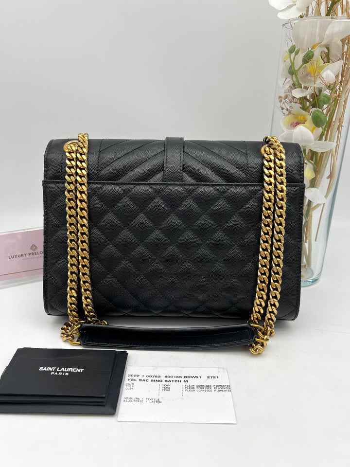 YVES SAINT LAURENT MEDIUM ENVELOPE LEATHER GHW