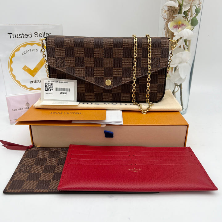 LOUIS VUITTON FELICIE DAMIER EBENE ( RFID )